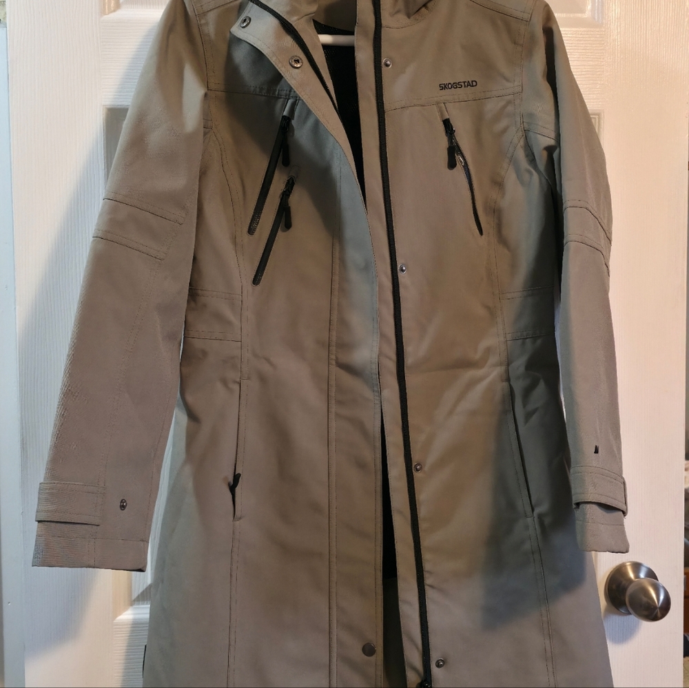 4/$97 Deal! SKOGSTAD Green Gray Hooded Rain Coat